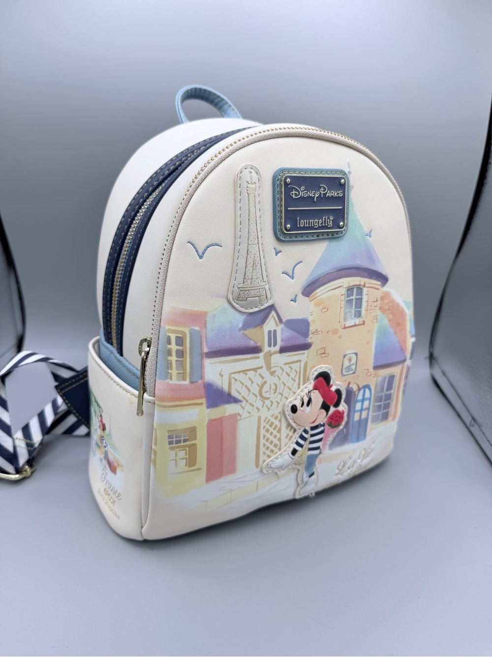 Loungefly Cream Pastel Minnie Mouse Castle Mini Backpack- world showcase